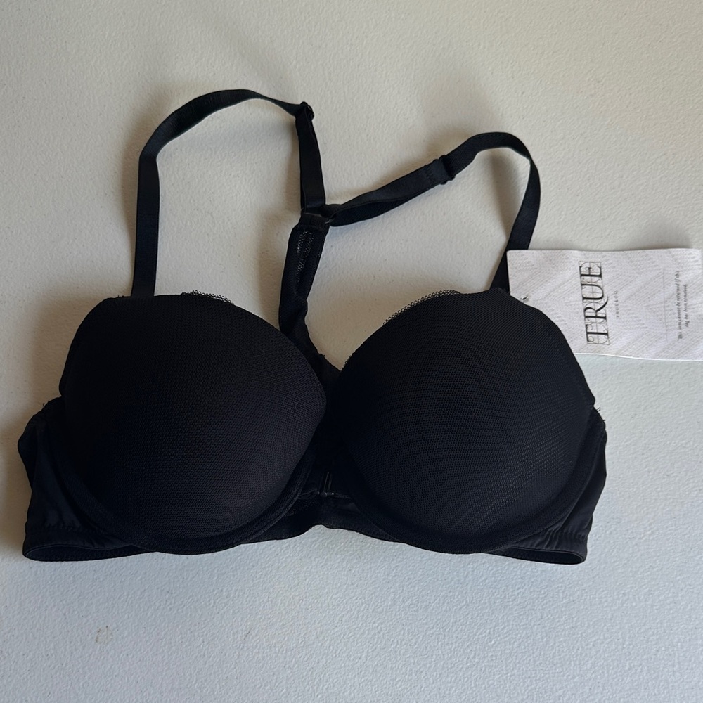 True & Co Black T-Shirt Bra with Molded Cups